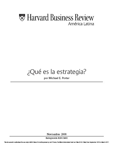 Portada de ¿QUÉ ES LA ESTRATEGIA?