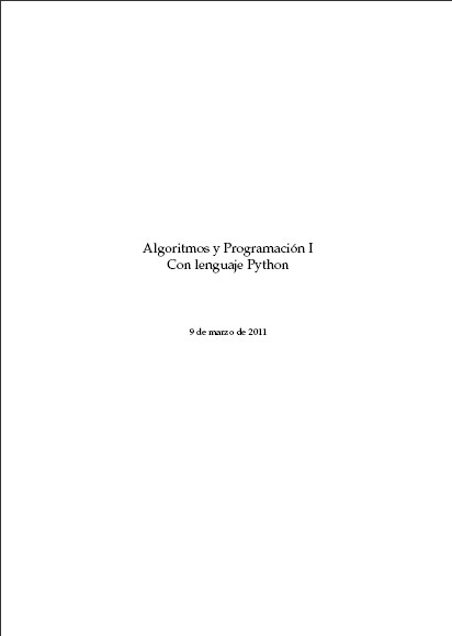 Portada de Algoritmos y Programación I con lenguaje Python