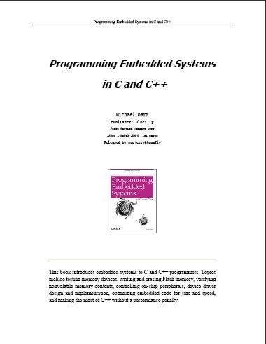 Portada de Programming Embedded Systems in C and C++ (1st Edition)