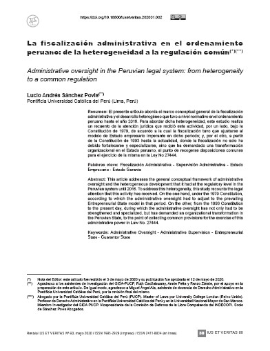 Portada de La fiscalización administrativa en el ordenamiento peruano