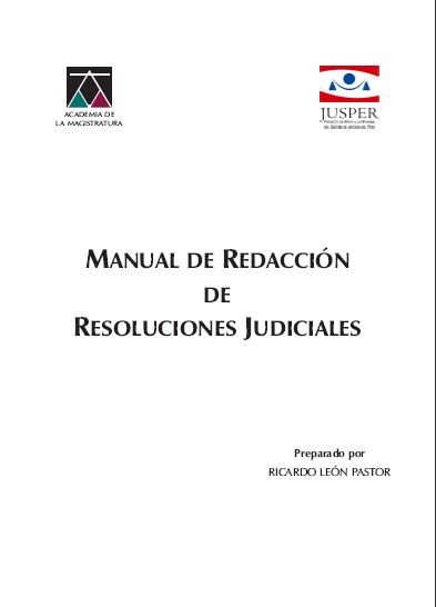 Portada de Manual de Redacción de Resoluciones Judiciales