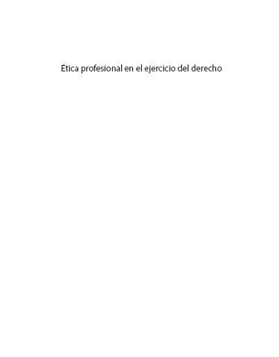 Portada de Ética profesional en el ejercicio del derecho